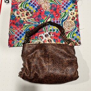 Chi Carlos Falchi Authentic Walrus Leather Brown Textured Women's Bag